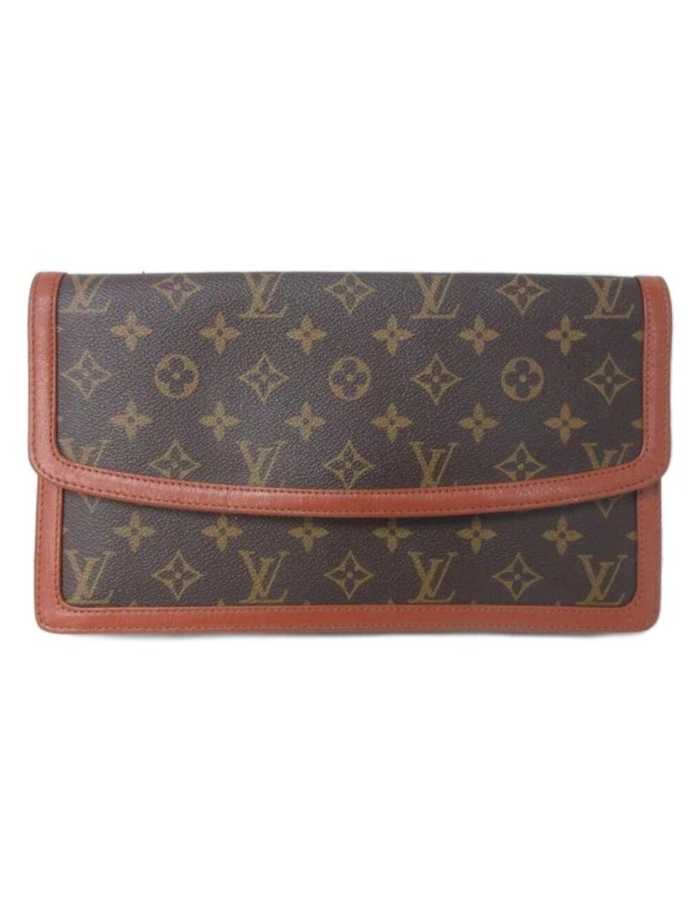 Louis Vuitton Vintage Clutch Monogram Pochette Dam GM Brown